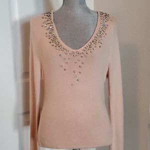 Rhinestone Silk & Rabbit Hair Sweater